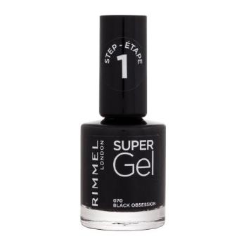 Rimmel London Super Gel STEP1 12 ml lak na nehty pro ženy 070  Black Obsession