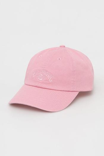 Bavlněná čepice Billabong růžová barva, s aplikací