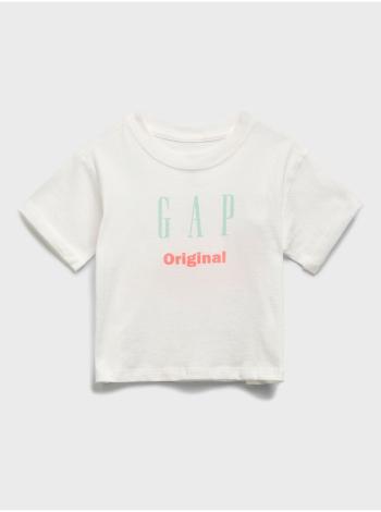 Bílé holčičí dětské tričko GAP Logo t-shirt