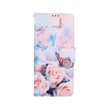 TopQ Samsung A22 knížkové Růže s motýlem 66275 (Sun-66275)