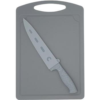 STEUBER Krájecí deska s nožem Chef šedá 36 x 25 cm (4016002068470)