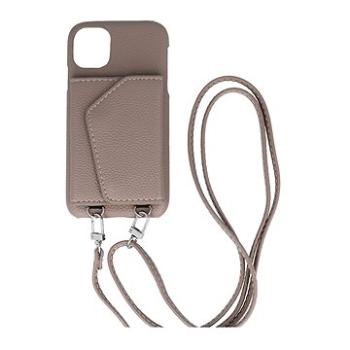 TopQ Kryt Wallet Leather iPhone 11 hnědý se šňůrkou 94603 (94603)