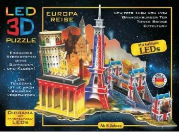 M.I.C. Svítící 3D puzzle Diorama Cesta po Evropě 50 ks