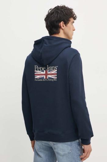 Bavlněná mikina Pepe Jeans SEDRIC P pánská, tmavomodrá barva, s kapucí, s potiskem, PM582710