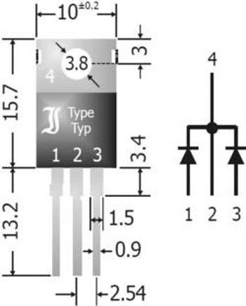 Usměrňovací diodové pole Diotec SBCT2040, U(RRM) 40 V, 20 A