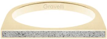 Gravelli Ocelový prsten s betonem One Side zlatá/šedá GJRWYGG121 50 mm