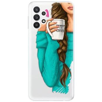 iSaprio My Coffe and Brunette Girl pro Samsung Galaxy A32 LTE (coffbru-TPU3-A32LTE)