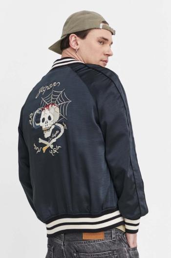 Bomber bunda Superdry černá barva, přechodná