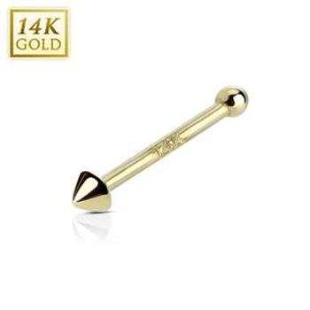 Šperky4U Zlatý piercing do nosu - špička, Au 585/1000 - ZL01115-YG