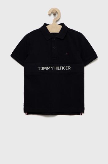 Bavlněné polo tričko Tommy Hilfiger tmavomodrá barva