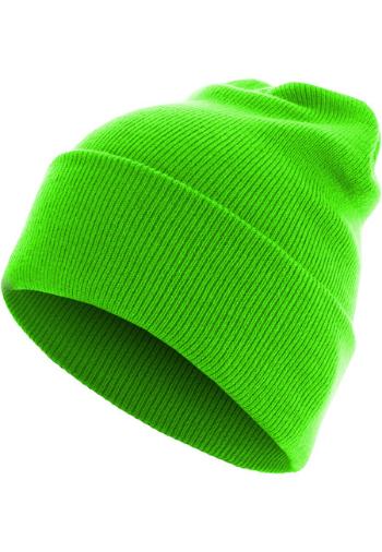 Urban Classics Beanie Basic Flap Long Version neongreen - UNI