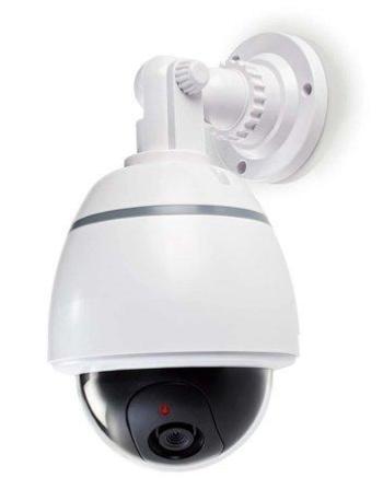 NEDIS atrapa bezpečnostní kamery s blikající LED/ dome/ IP44/ venkovní/ bílá, DUMCD50WT