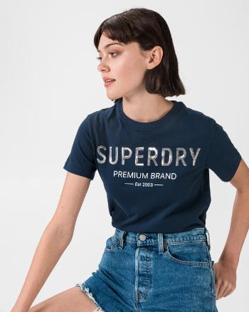 SuperDry Premium Sequin Triko Modrá