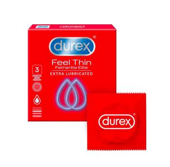 Durex Feel Thin Extra Lubricated kondomy 3 ks