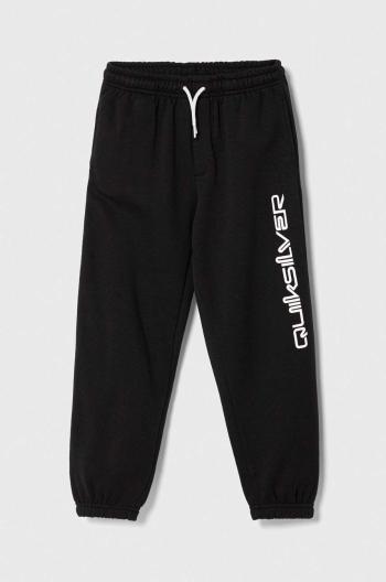 Dětské tepláky Quiksilver TRACKPANT OTLR černá barva, s potiskem