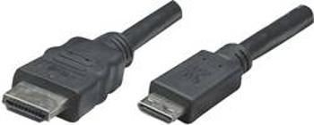 HDMI kabel Manhattan [1x HDMI zástrčka - 1x mini HDMI zástrčka C] černá 1.80 m