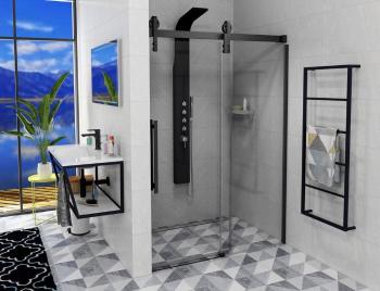 SAPHO VOLCANO BLACK sprchové dveře 1300 mm, čiré sklo