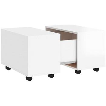 SHUMEE Konferenční stolek bílý vysoký lesk 60 × 60 × 38 cm dřevotříska, 806864 (806864)