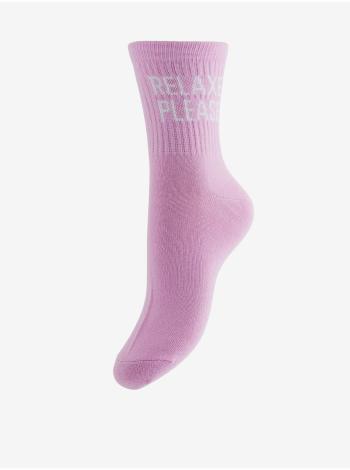 Růžové dámské ponožky s nápisem Pieces Cally