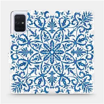 Flipové pouzdro na mobil Samsung Galaxy A71 - ME01P Modré květinové vzorce (5903516147434)