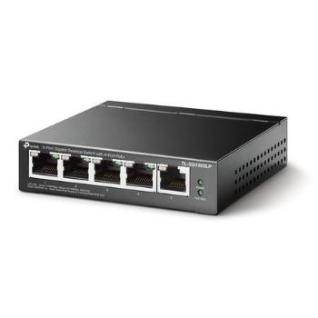 TP-LINK TL-SG1005LP 5-Port Gigabit Desktop Steel Case Switch with 4-Port PoE+ 40W PoE budget, TL-SG1005LP