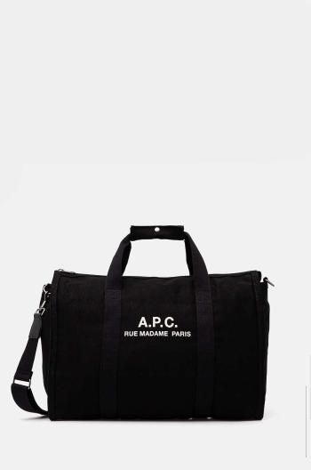 Bavlněná taška A.P.C. gym bag recuperation černá barva, CODBM.H62230