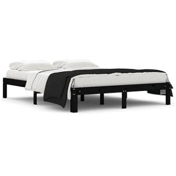 Rám postele černý masivní dřevo 150 × 200 cm King Size, 810374 (810374)