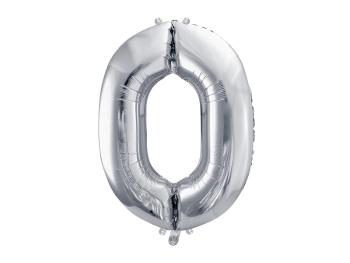 Amscan Fóliový balónek narozeninové číslo 0 stříbrný 66cm
