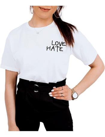 Smetanové tričko s nápisem love hate vel. L