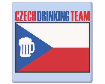 Magnet čtverec plast Czech drinking team