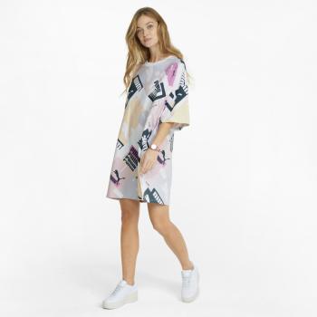 Brand Love AOP Tee Dress Puma White M