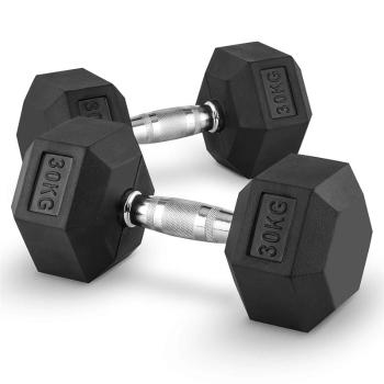 Capital Sports Hexbell 30 Dumbbell, pár jednoručních činek, 30 kg