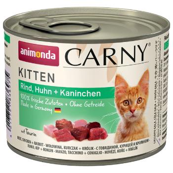 Konzerva ANIMONDA Carny Kitten hovězí + kuřecí + králík 200g