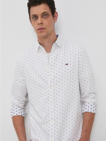 Tommy Jeans pánská bílá košile se vzorem - L (YBR)