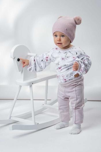 Dětska čepice Jamiks růžová barva, z husté pleteniny