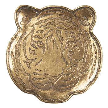 Zlatý dekorační tácek hlavy tygra - 14*1*14 cm 6PR3423