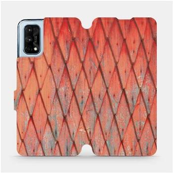 Flipové pouzdro na mobil Realme 7 Pro - MK01S Oranžový vzor dřeva (5903516586615)