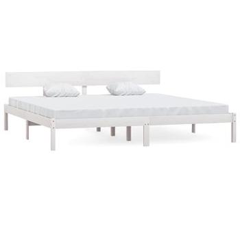 Rám postele bílý masivní borovice 180 × 200 cm UK Super King, 810163 (810163)