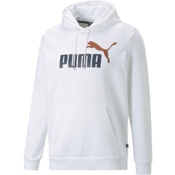 Puma ESS + 2 COL BIG LOGO HOODIE FZ Pánská mikina, bílá, velikost XXL