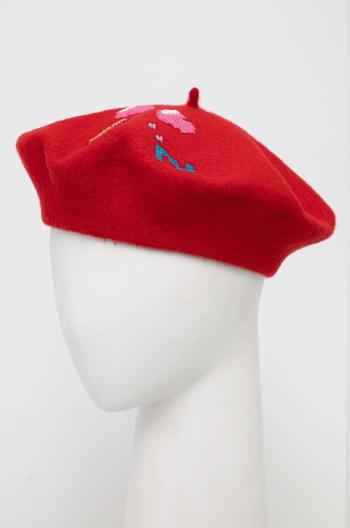 Vlněný baret MAX&Co. x Tamagotchi červená barva, vlněný