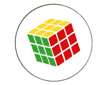 Magnet kulatý kov Rubikova kostka