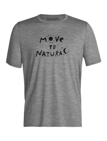 pánské merino triko krátký rukáv ICEBREAKER Mens Tech Lite II SS Tee Move to Natural, Metro Heather (vzorek) velikost: M