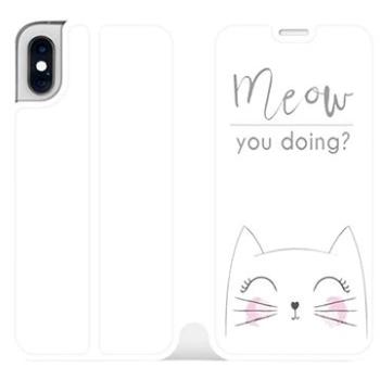 Flipové pouzdro na mobil Apple iPhone XS - M098P Meow you doing? (5903226468362)