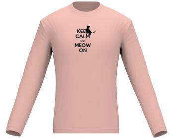 Pánské tričko dlouhý rukáv Keep calm and meow on