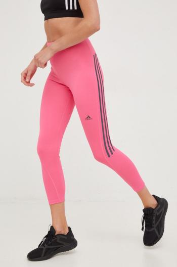 Běžecké legíny adidas Performance Run Icons růžová barva, s potiskem