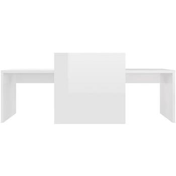 Konferenční stolky bílé vysoký lesk 100x48x40 cm dřevotříska (802918)