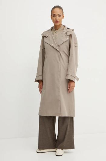 Kabát Max Mara Leisure dámský, béžová barva, přechodný, oversize, 2426036018600