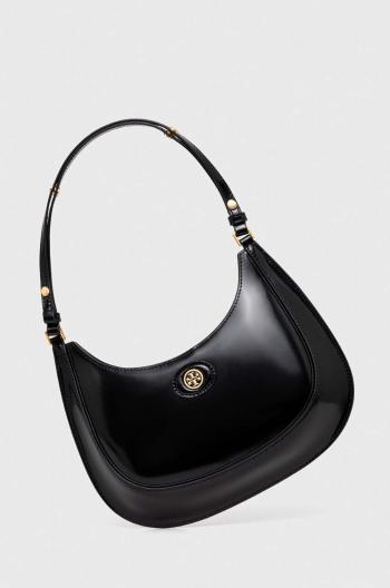 Kožená kabelka Tory Burch Robinson Spazzolato černá barva, 154729.001