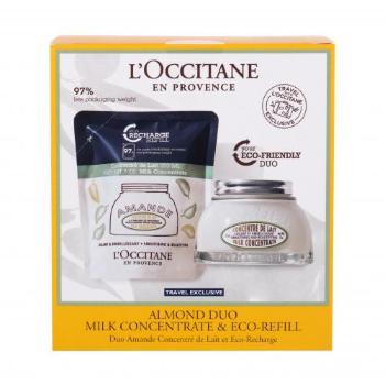 L'Occitane Almond (Amande) dárková kazeta tělový krém 200 ml + tělový krém náplň 200 ml pro ženy výživa a regenerace pleti