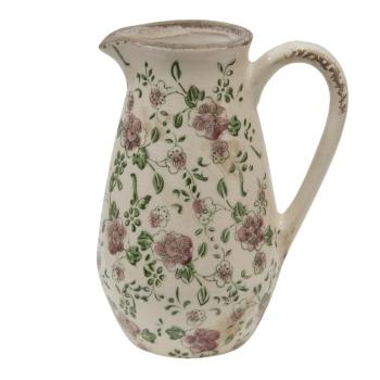 Keramický dekorační džbán s růžovými květy Lillia S - 16*12*22 cm 6CE1442S